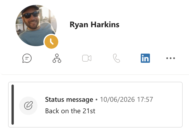 Microsoft Teams time-off notification